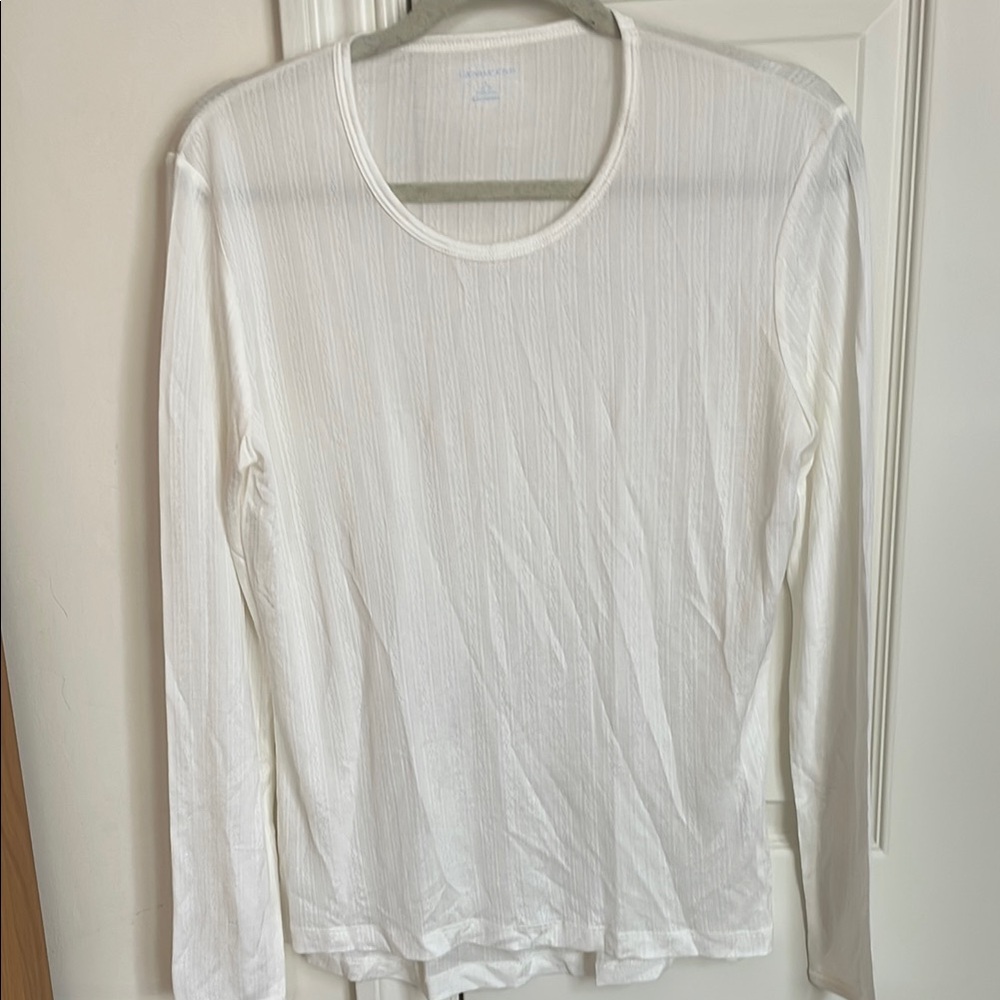 White Long Sleeve Slip  Top